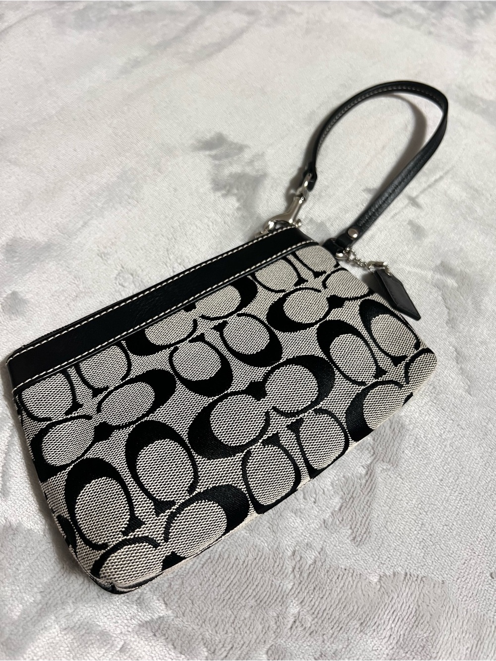 Coach Signature Canvas Wristlet in Black